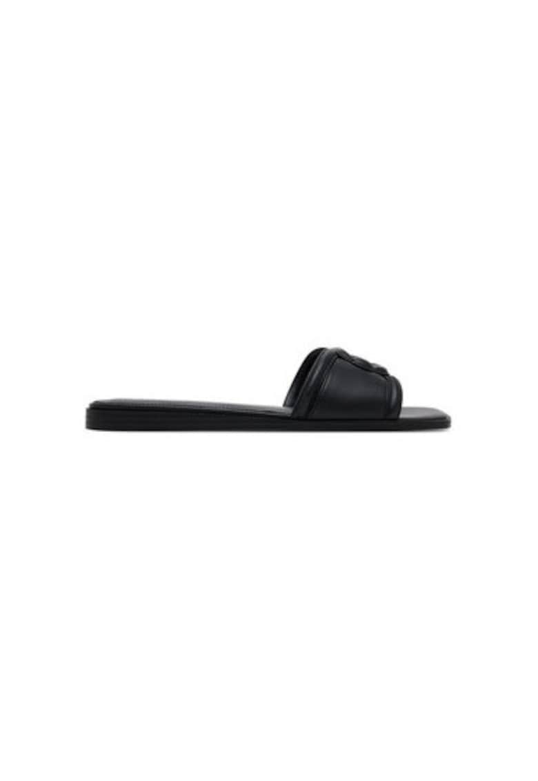 Slapi dama - 13966737 -  Piele ecologica - Negru