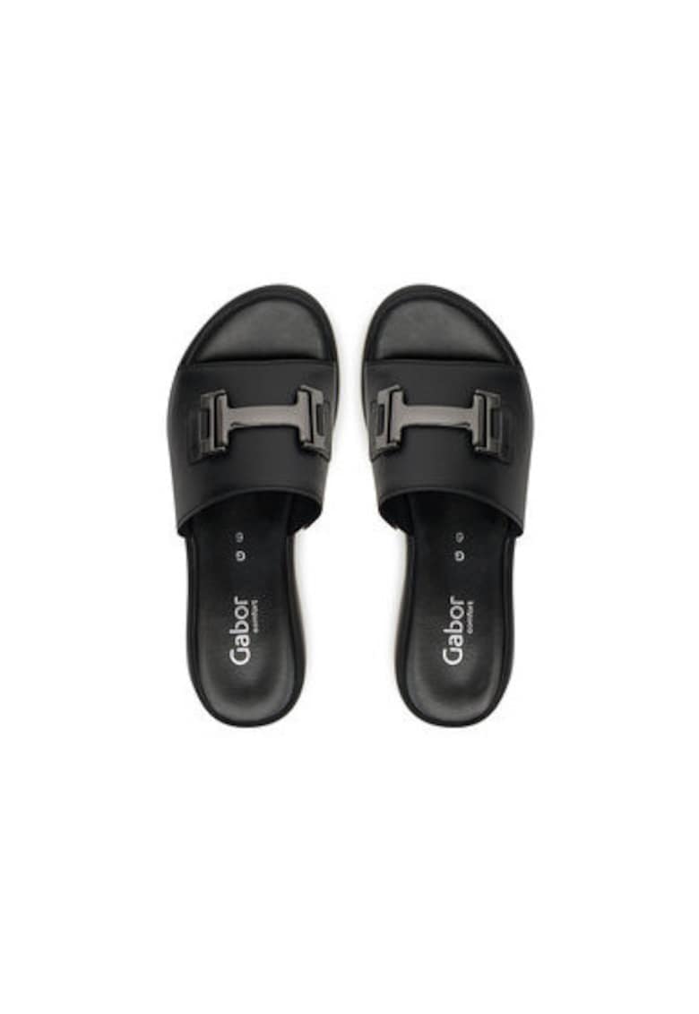 Slapi dama - 62.732.67 -  Piele naturala - Negru