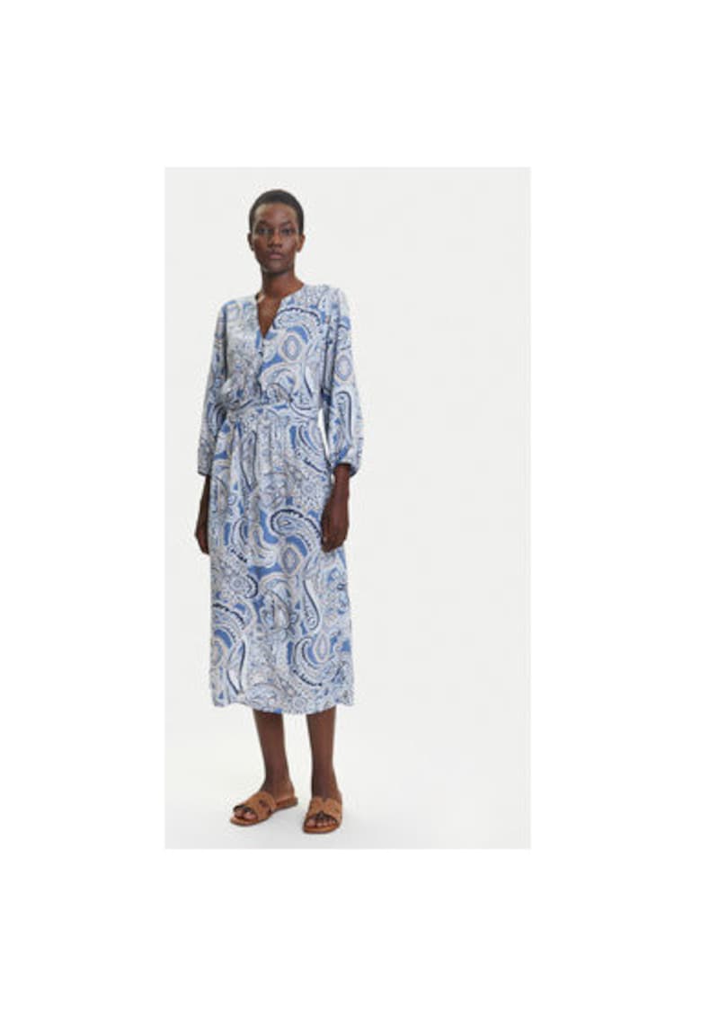 Camasa stil rochie dama  13002020 - Viscoza - Albastru - Albastru