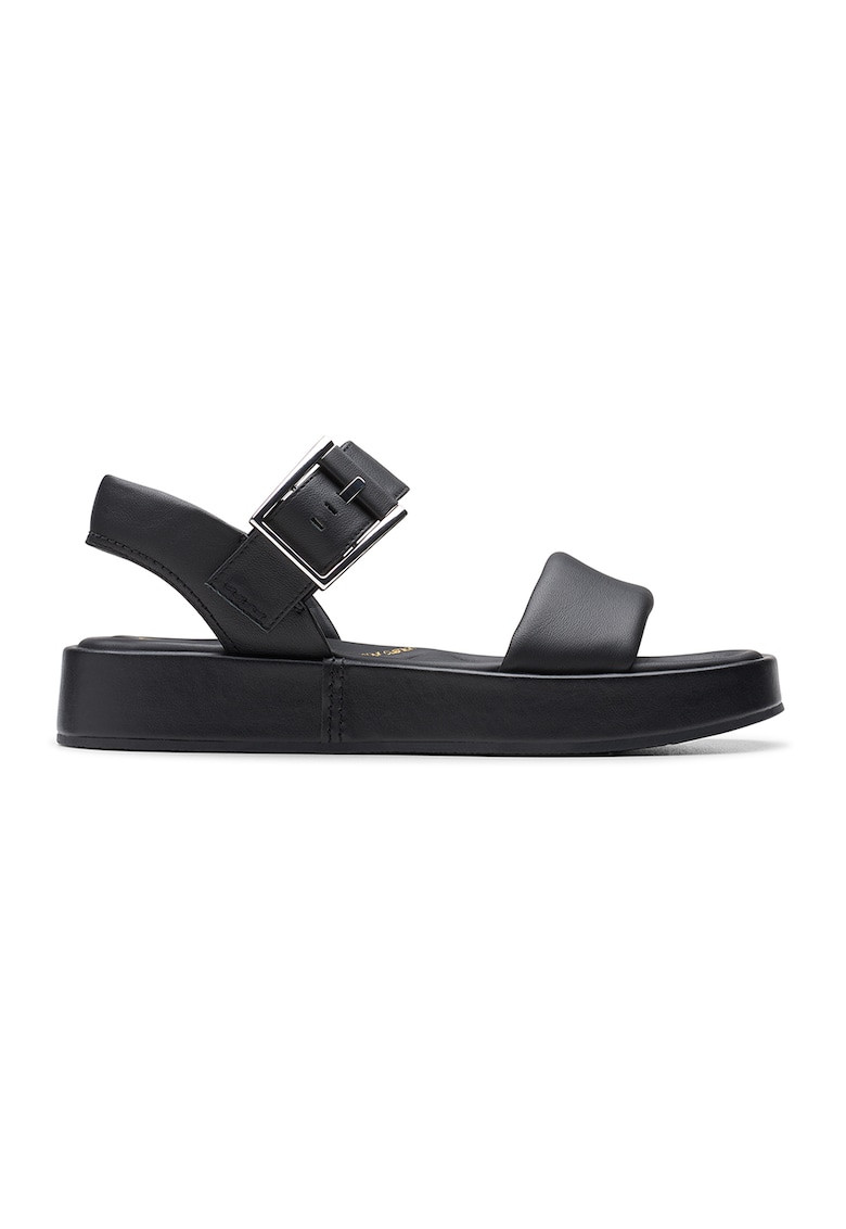 Sandale flatform de piele - Negru