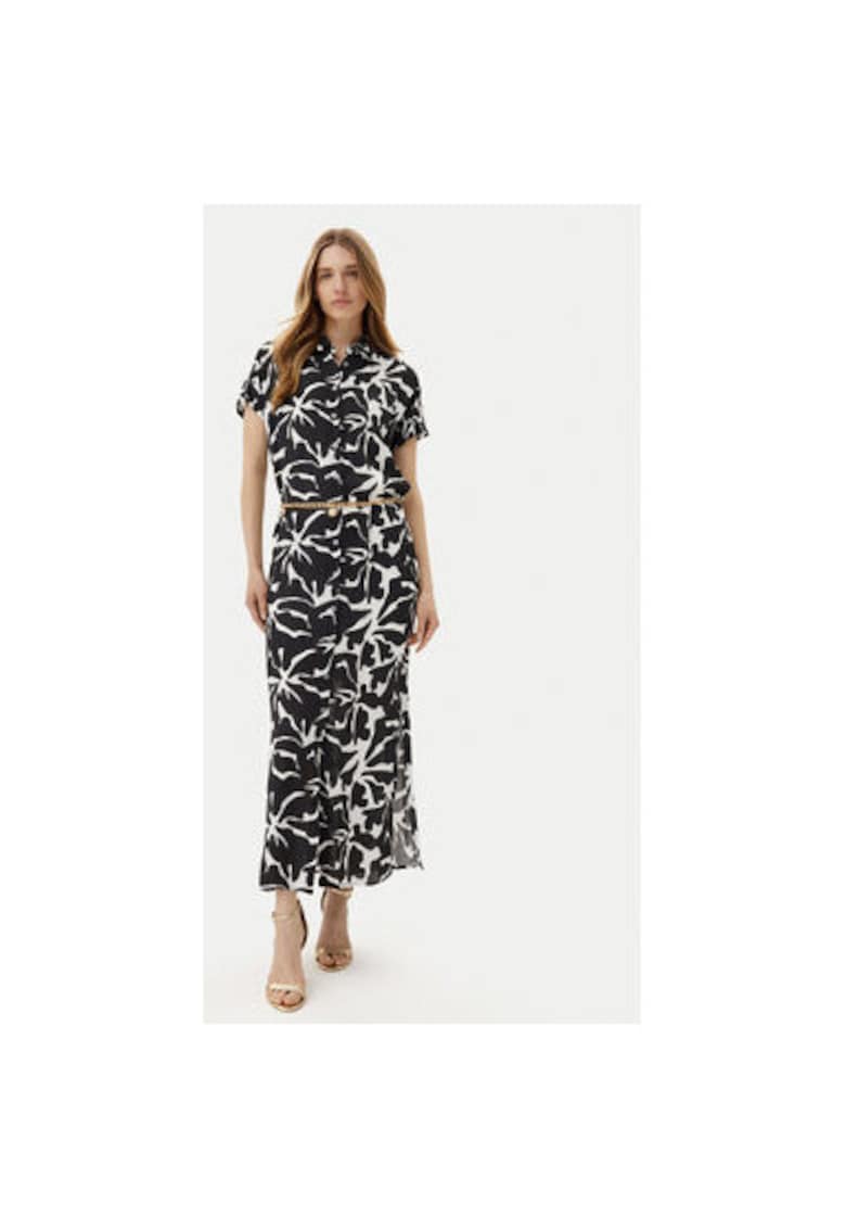 Camasa stil rochie dama  FR25SD3009W428K9 - Viscoza - Negru - Negru