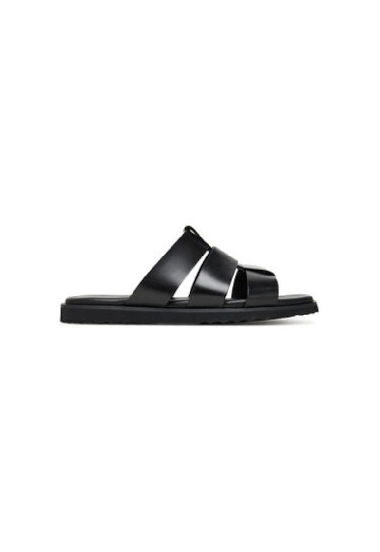 Slapi barbati  13914641 - Piele naturala - Negru - Negru