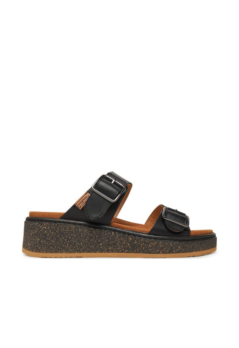 Slapi dama - W9D-1505 -  Piele naturala - Negru - Negru