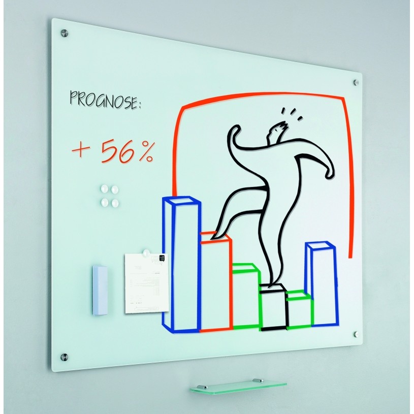 Tabla alba magnetica din sticla,  60 x  90 cm, SMIT