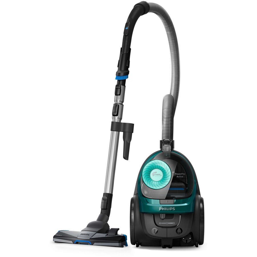 Aspirator fara sac Philips PowerPro Active FC9555/09, 650 W, 1.5 L, filtru anti-alergeni, Verde