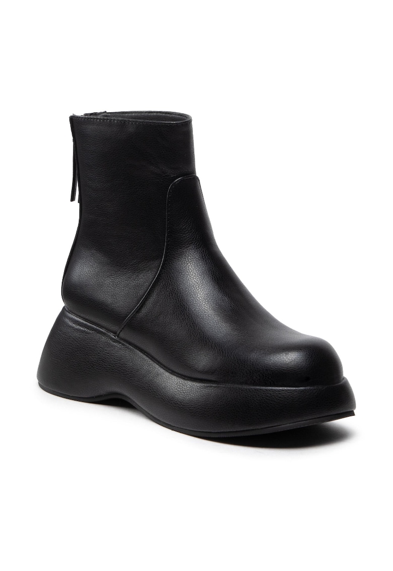 Botine dama -  301704621 - Piele ecologica - Negru - Negru