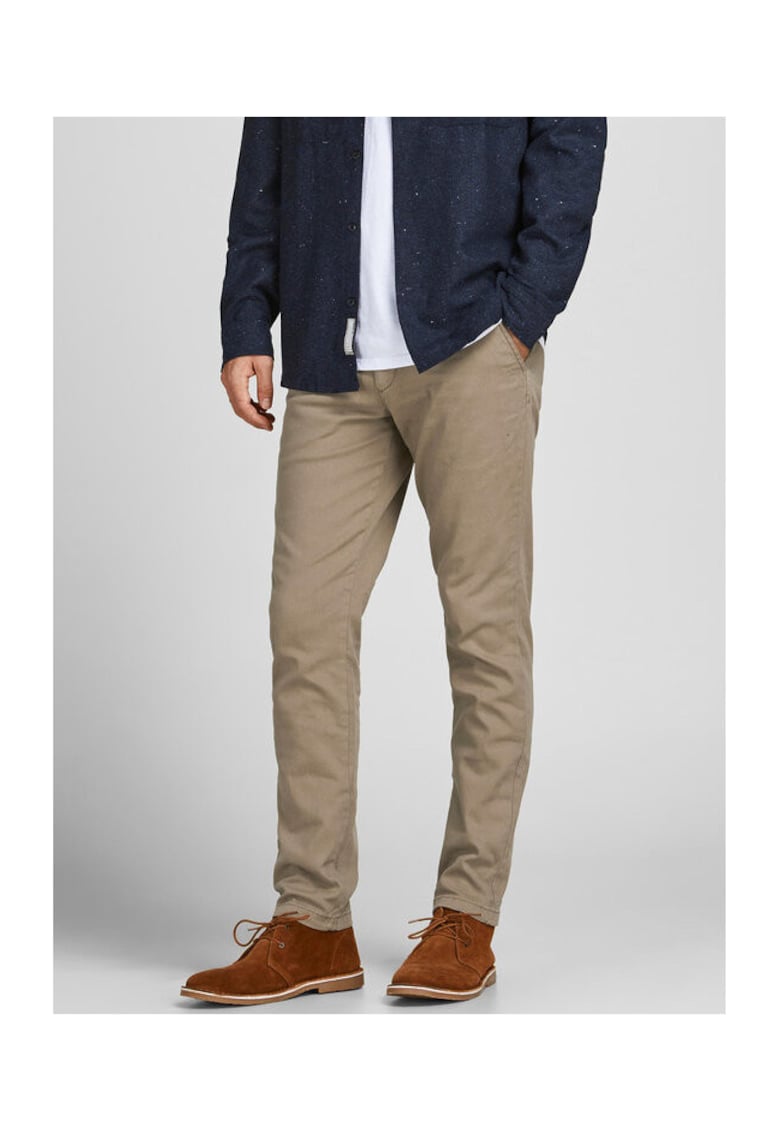 Pantaloni Barbati - Jack Jones - 300893975 - Bumbac - Elastan - Bej - Bej