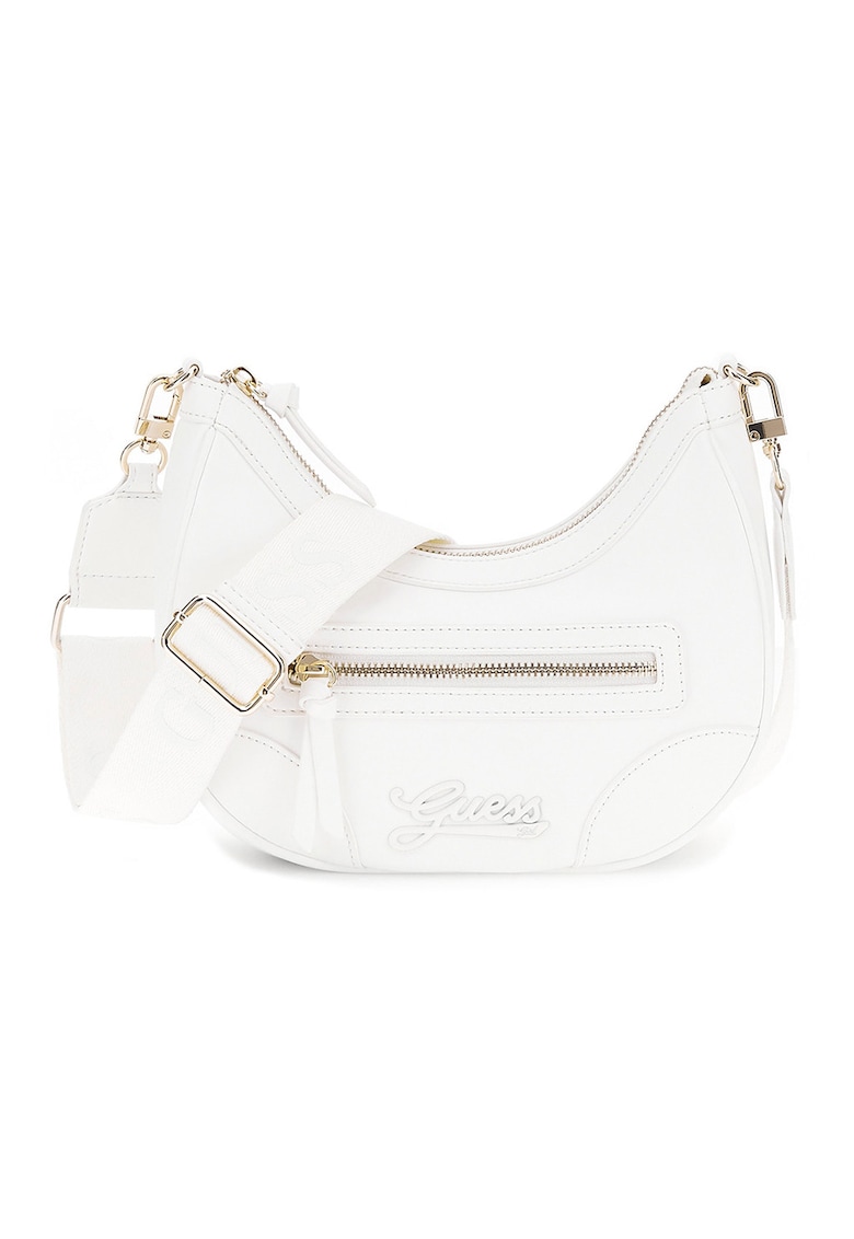 Geanta crossbody de piele ecologica cu bareta ajustabila - Alb