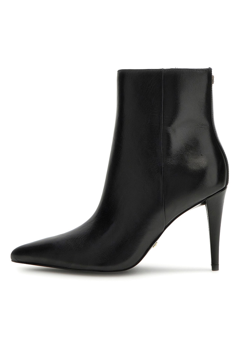 Botine de piele cu varf ascutit Slinks - Negru
