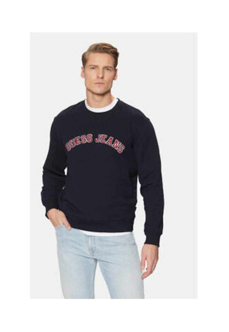 Hanorac din bumbac cu maneci lungi si model logo grafic