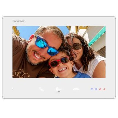 Monitor videointerfon Hikvision DS-KH7300EY-WTE2/White, ecran tactil 7 inch, 2-Wire HD, WiFi, microSD 128GB, alb