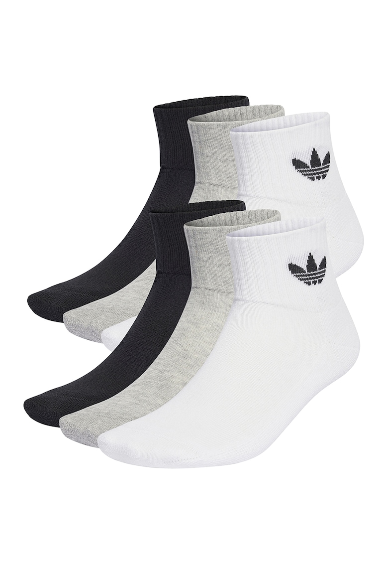 Set de sosete scurte unisex Daily Essentials - 6 perechi - Alb/Negru/Gri