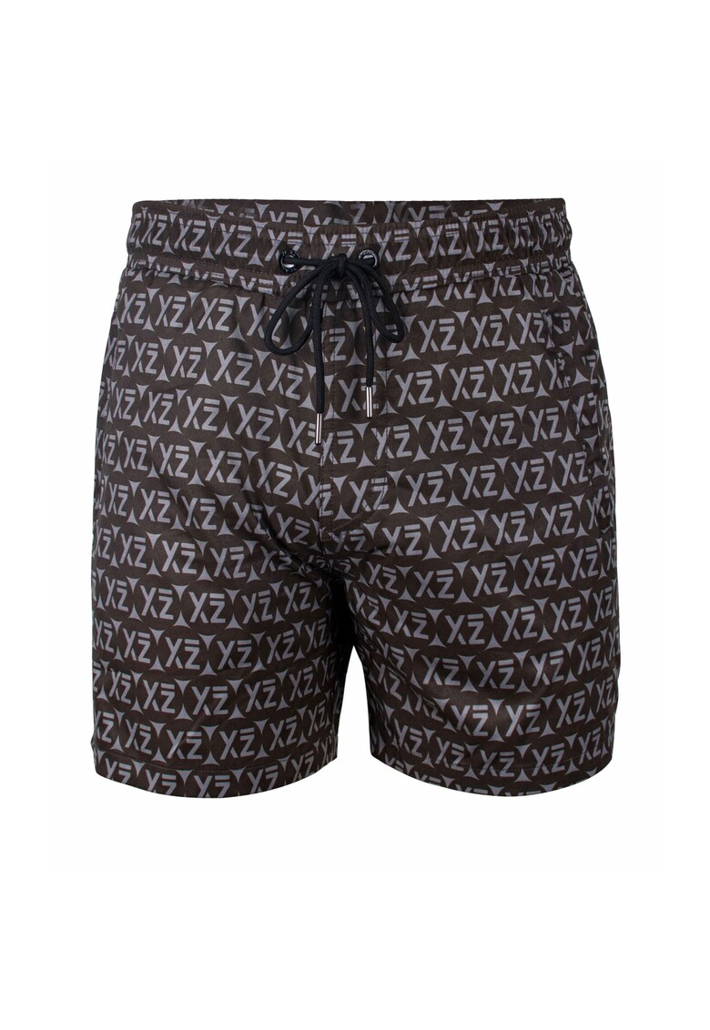 Pantaloni scurti de baie cu logo Sea Shey 28985 - Negru