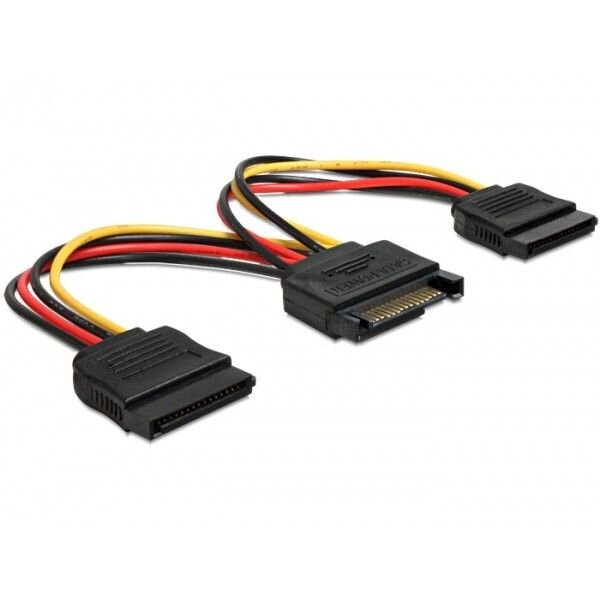 Cablu alimentare SATA la 2 x SATA 15 cm, splitter sata, CA-SASA-10CU-0015