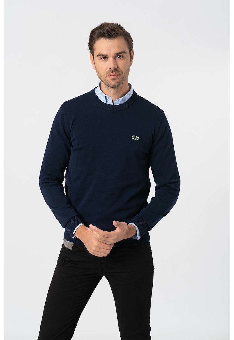 Pulover regular fit de bumbac organic - Bleumarin