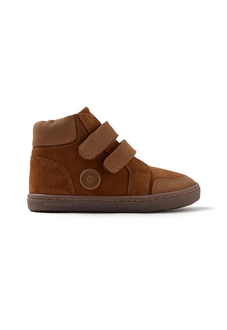 Ghete de piele intoarsa cu velcro - Maro