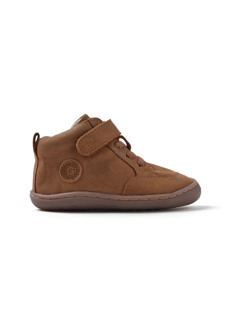 Ghete de piele cu bareta velcro - Maro