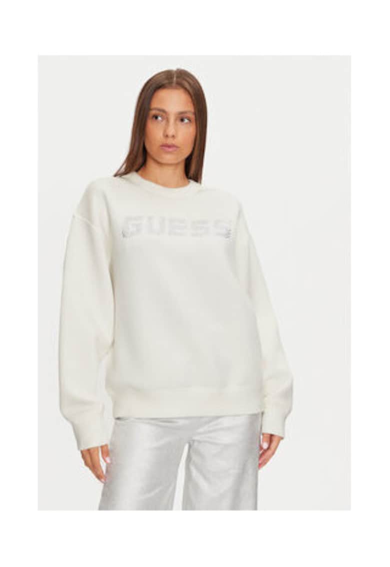 Bluza sport cu logo si maneci cazute
