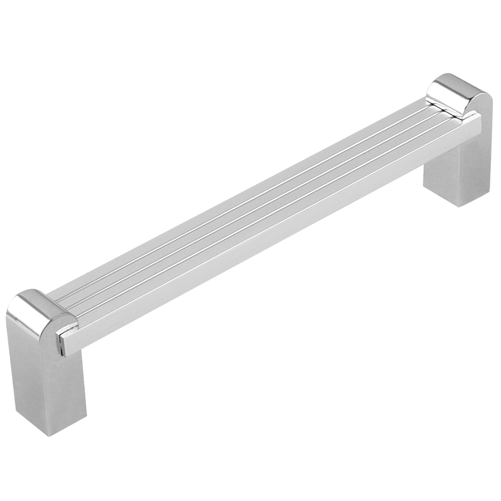 Maner mobila cu terminatii din aluminiu, FA 23082, crom/crom mat, 256 mm