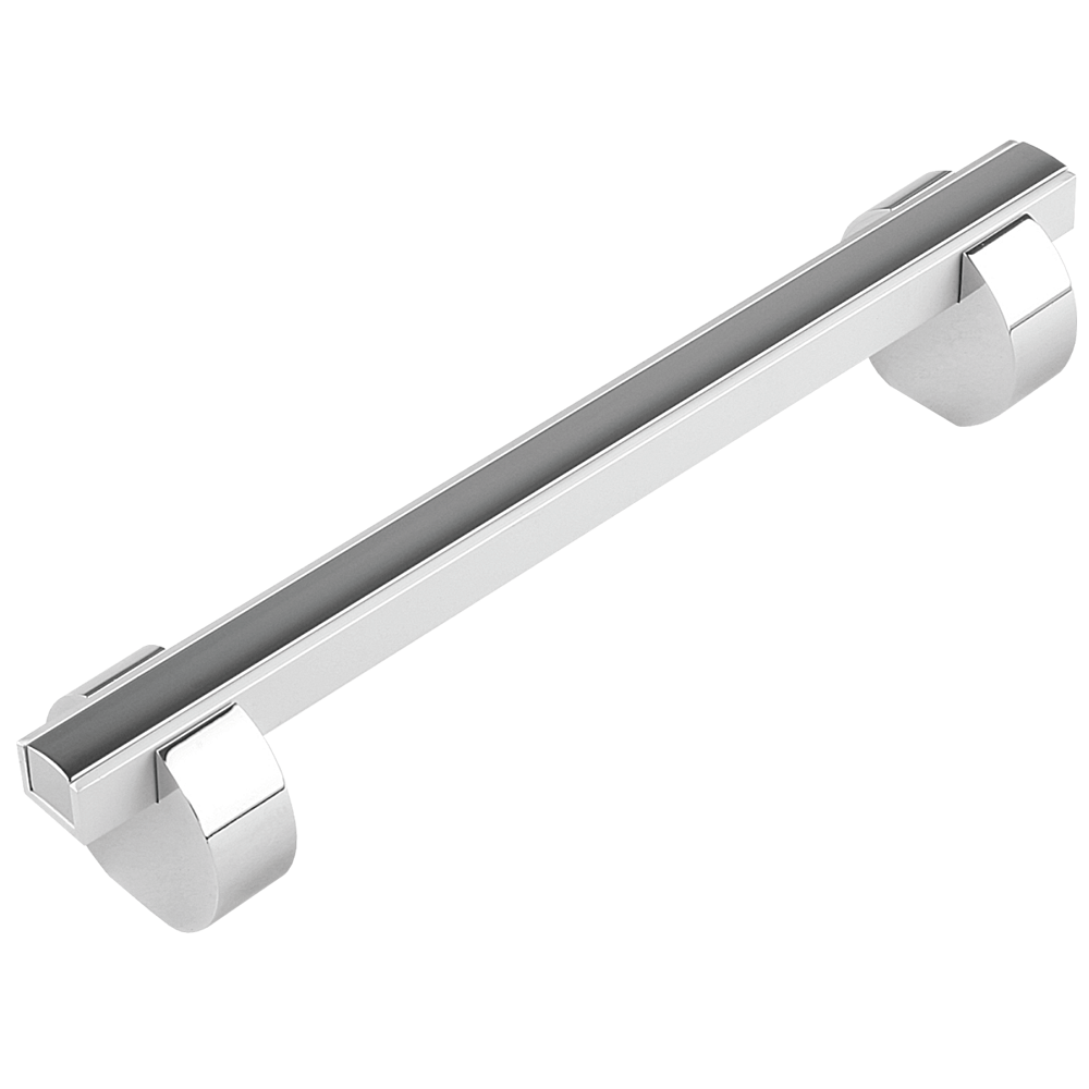 Maner mobila cu terminatii din aluminiu, FA 236179, crom/ crom mat, 96 mm