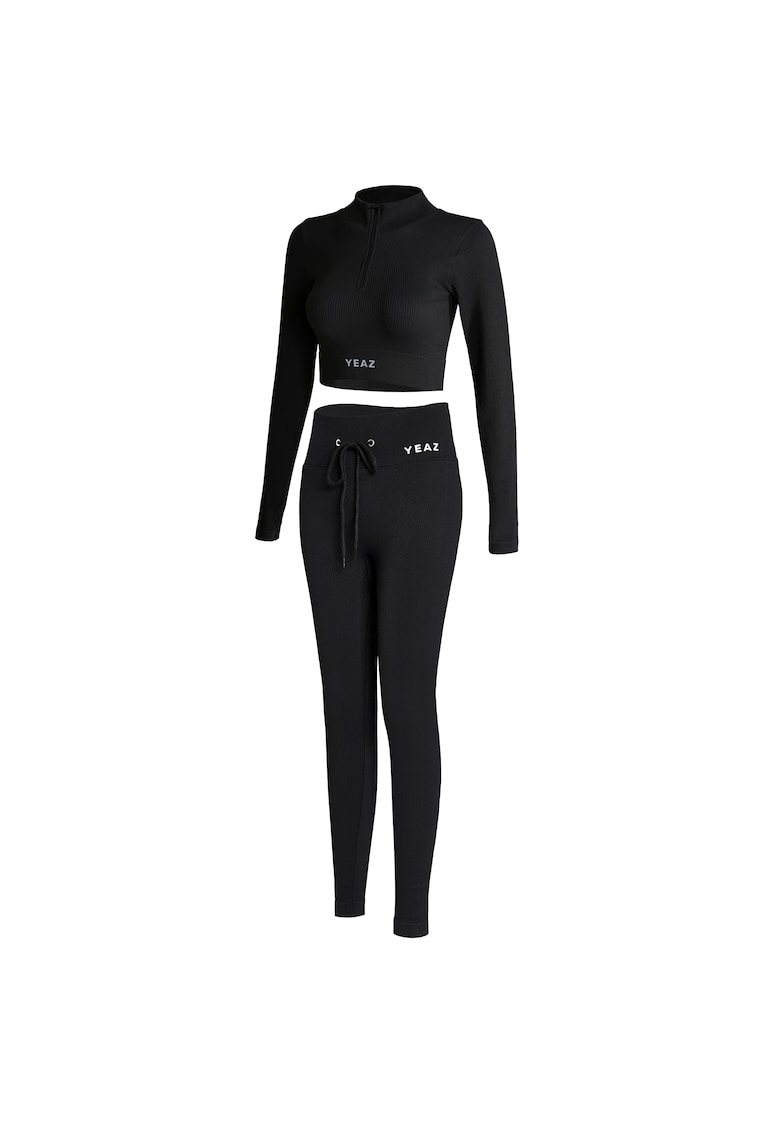 Oferte la Set de bluza si colanti pentru antrenament - 2 piese - Negru