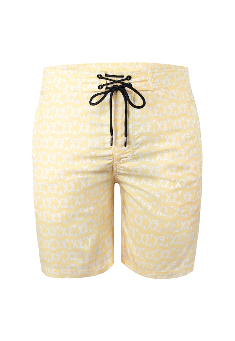 Oferte la Pantaloni scurti de baie cu buzunare cu fermoar si model Dazzers 28989 - Galben