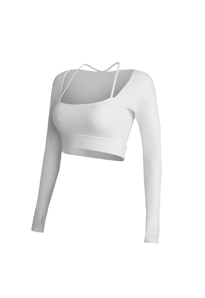 Oferte la Bluza crop pentru antrenament Club Level - Alb