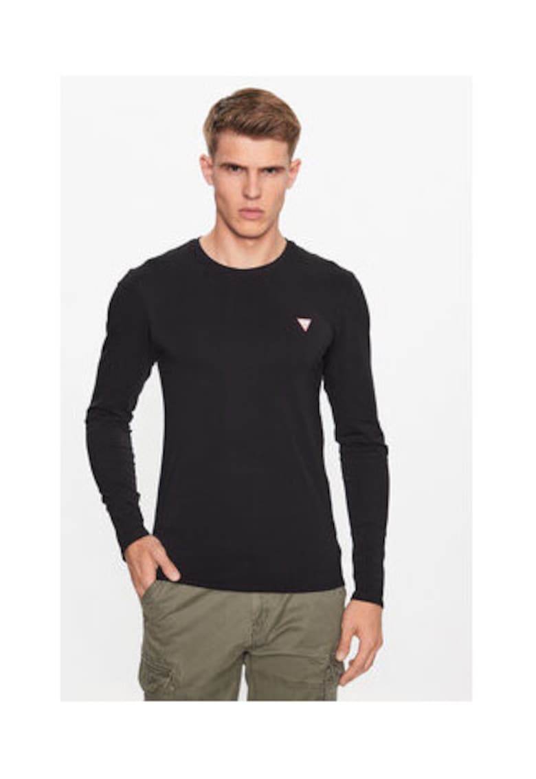 Bluza slim fit cu decolteu rotund