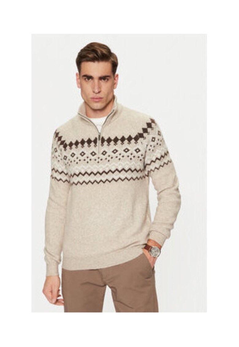 Pulover din tricot cu fermoar scurt