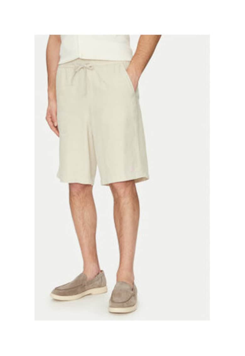 Pantaloni scurti din amestec de in - grej