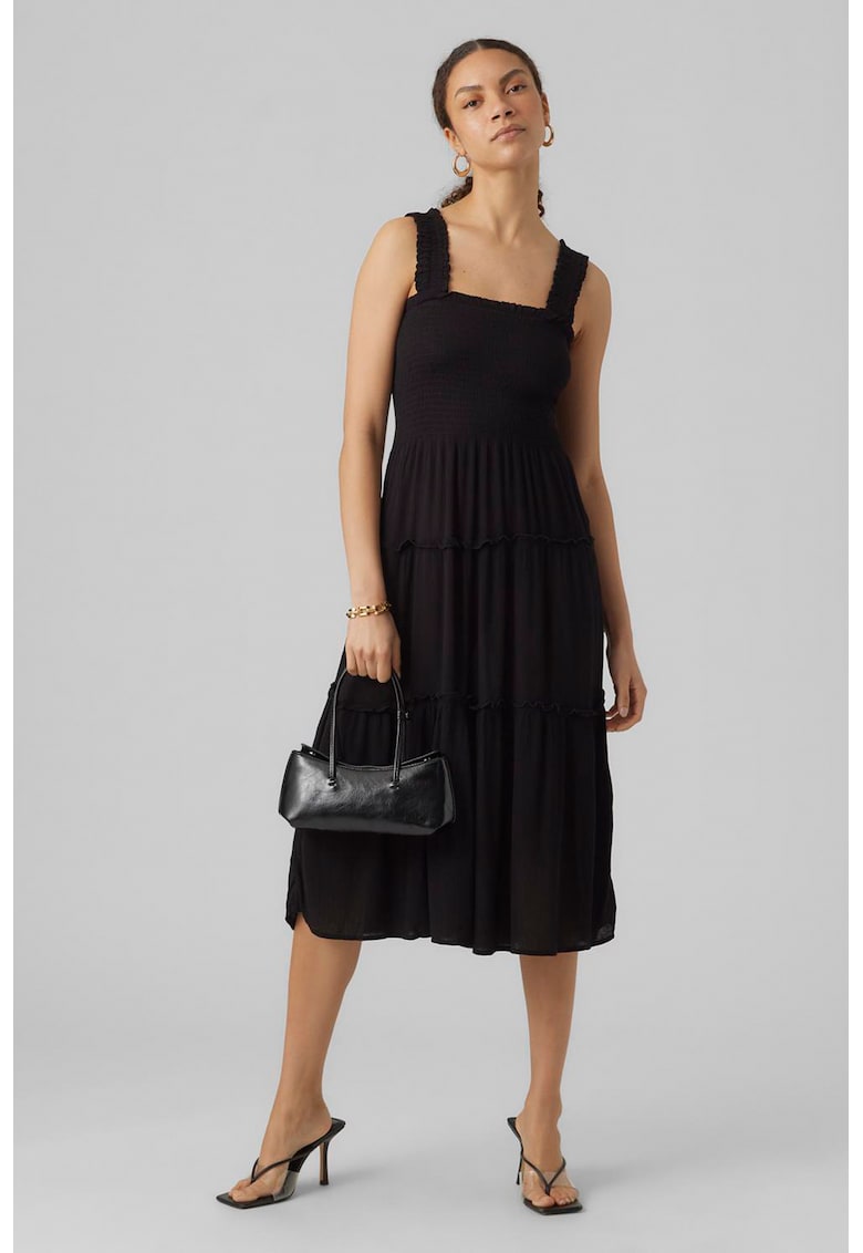 Rochie midi fara maneci - Negru
