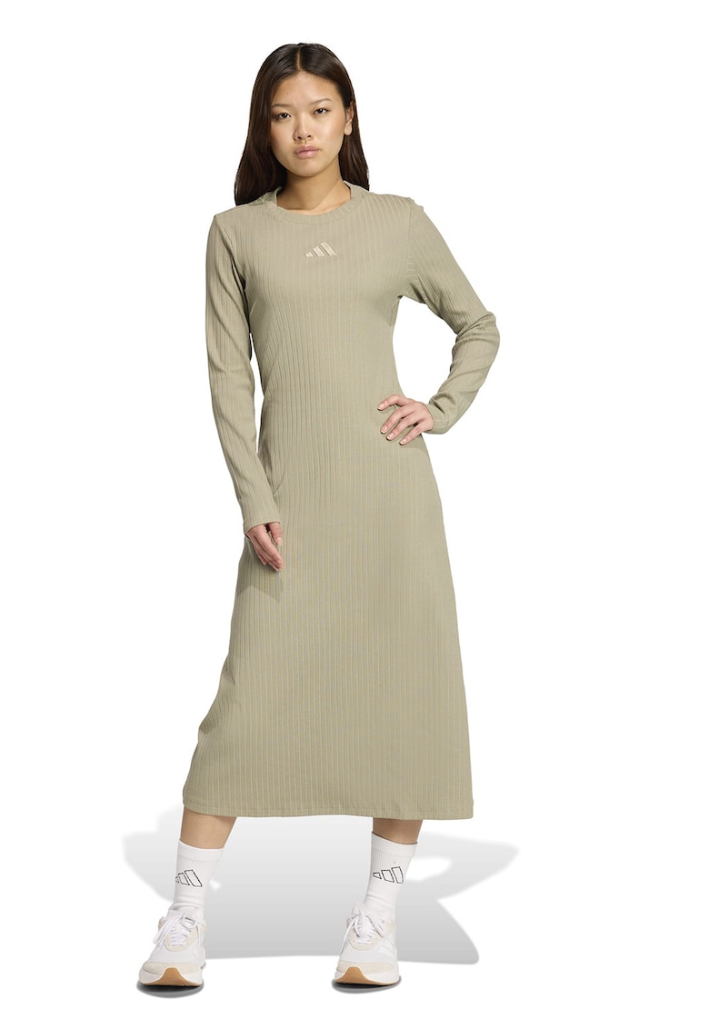 Rochie midi striata - Kaki