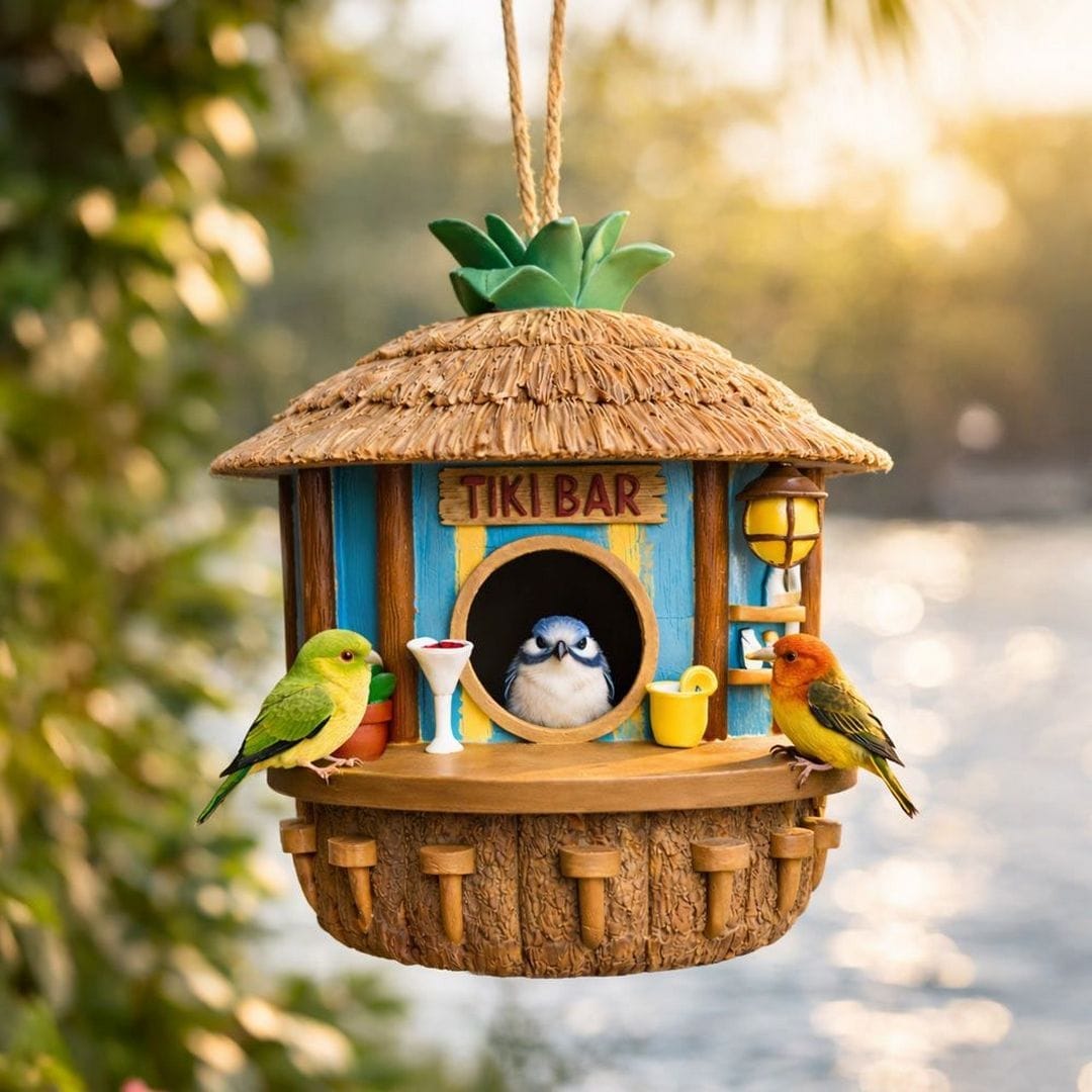 Căsuță pentru Păsări Tiki Bar - Decorațiune de Grădină