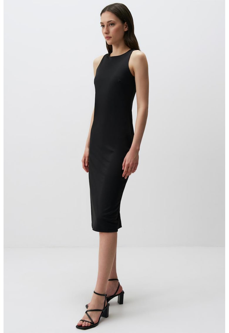Rochie bodycon cu decolteu rotund - Negru