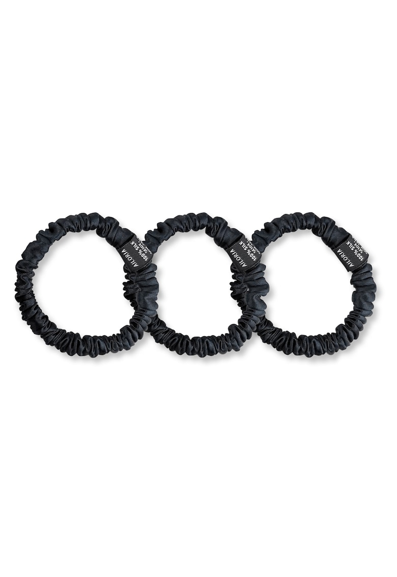 Oferte la Set de elastice de par din matase - 3 piese - Negru