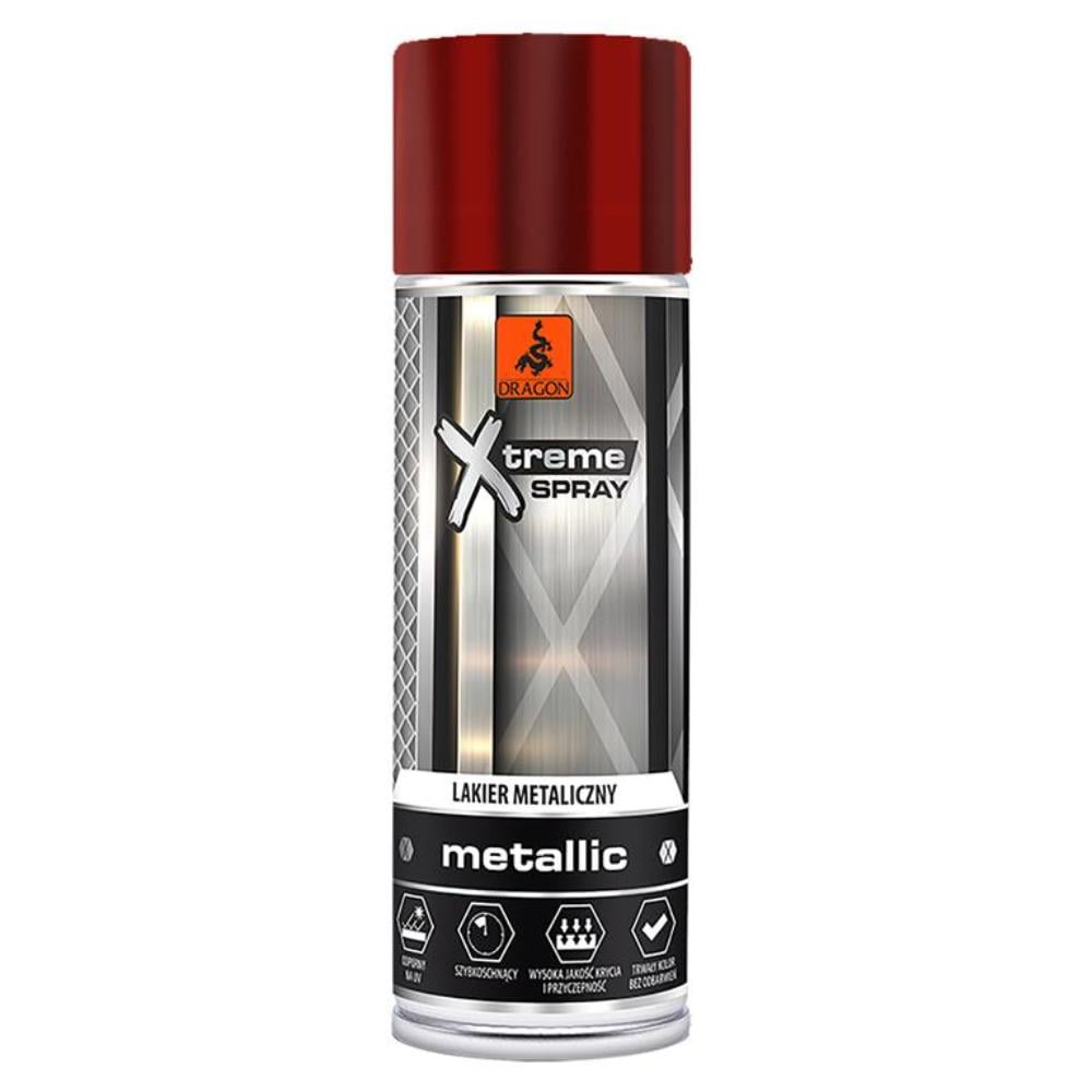 Vopsea spray metalizat Dragon Xtreme, rosu, 400 ml