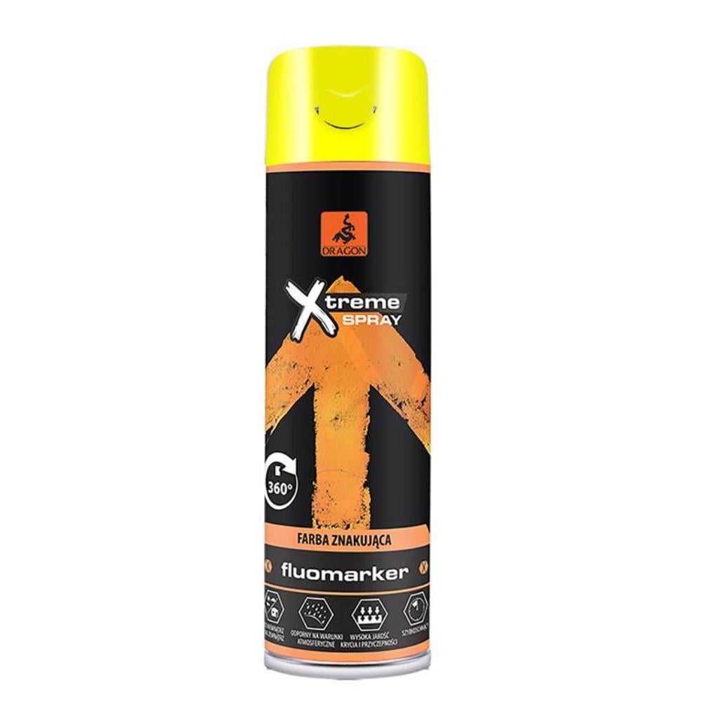 Vopsea spray fluorescenta Dragon X-treme, galben, interior/exterior, 400 ml