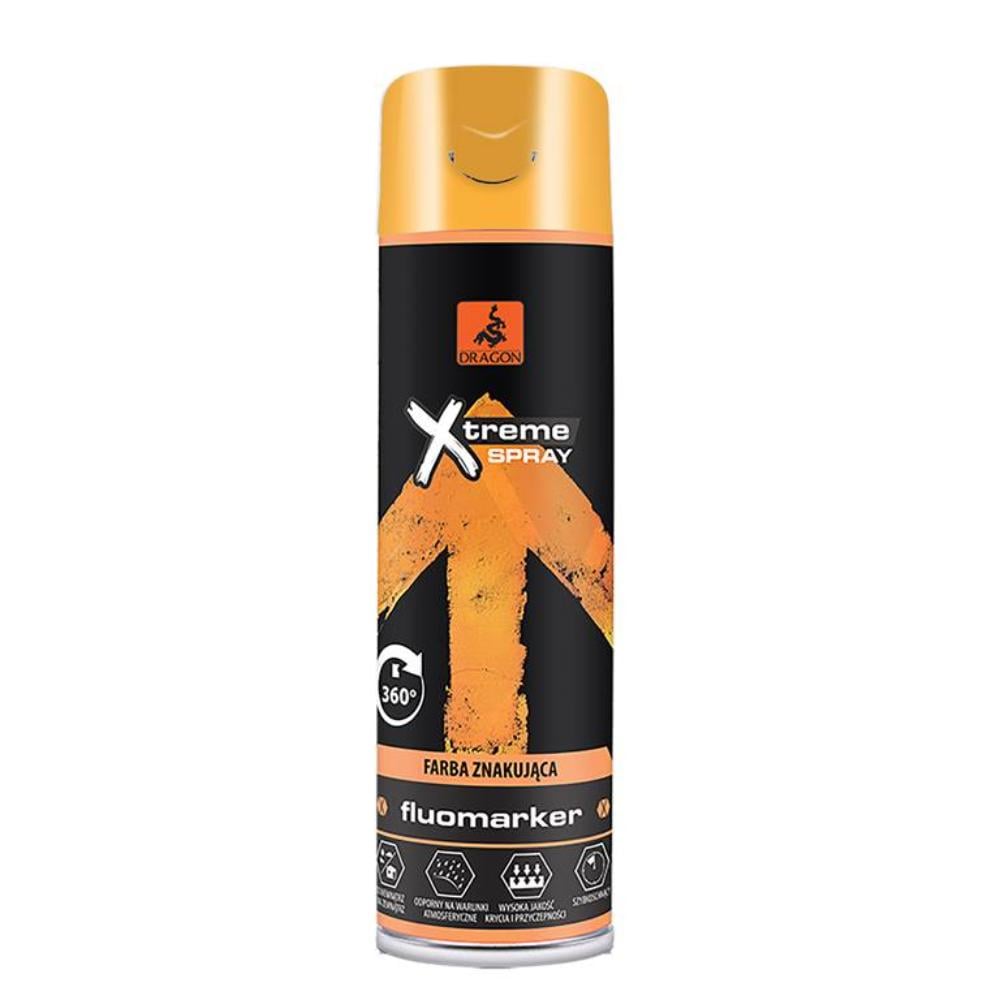 Vopsea spray fluorescenta Dragon X-treme, portocaliu, interior/exterior, 400 ml
