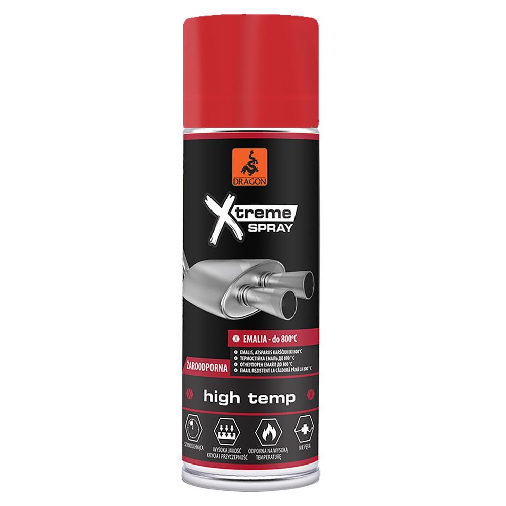 Vopsea spray pentru temperaturi inalte Dragon Xtreme, rosu, 400 ml