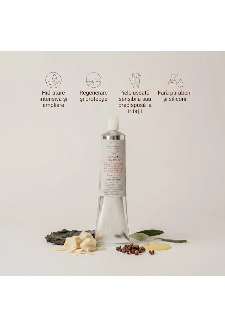 Crema de corp cu Namol de la Marea Moarta  pentru pielea uscata - crapata - predispusa la eczeme - hidratare intensiva si emoliere - regenerare si protectie - fara parabeni si siliconi - 100 gr