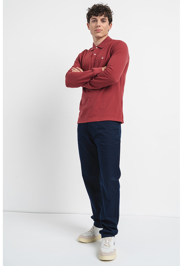 Bluza polo din material pique si bumbac - Rosu