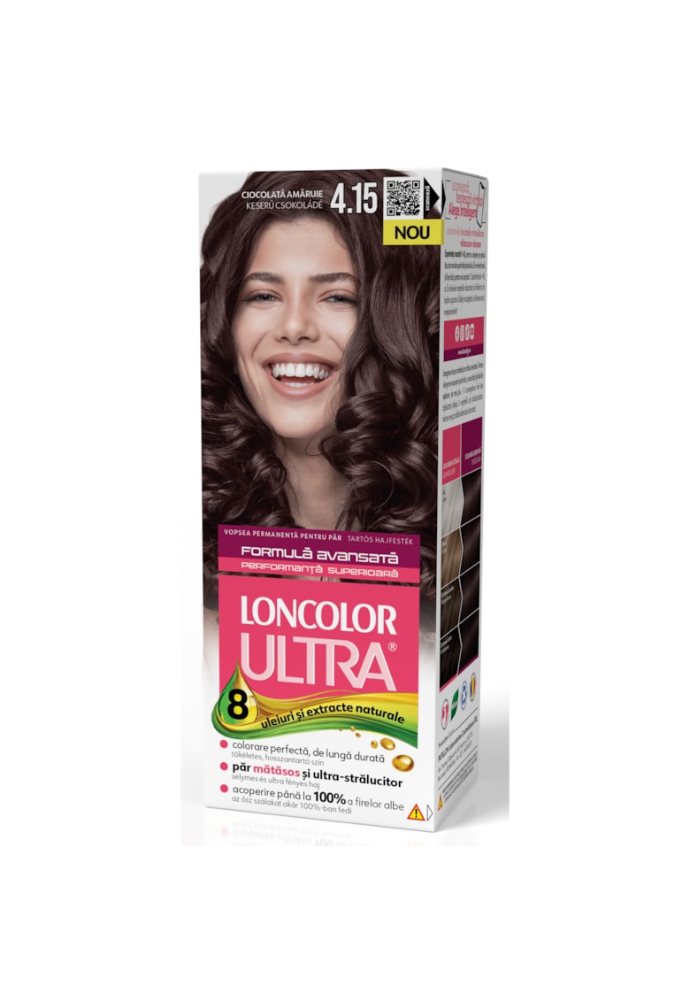 Vopsea de par permanenta  Ultra  - 100 ml - 4.15