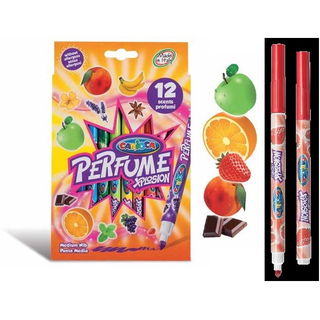 Carioca lavabila, parfumata, 12 culori/cutie, CARIOCA Perfume Xplosion