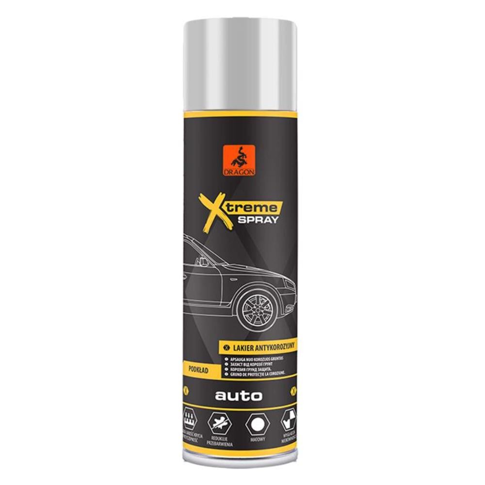 Vopsea spray grund auto Dragon, gri, 500 ml