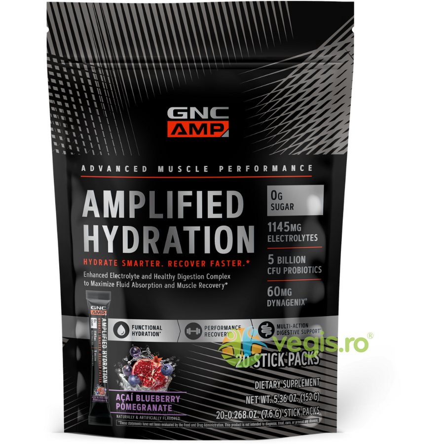 Electroliti cu Aroma de Acai, Afine si Rodie  Amplified Hydration 150g - 20 plicuri