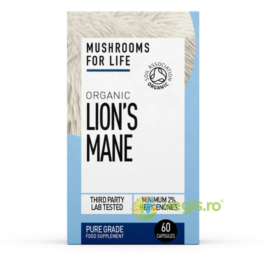 Lion's Mane Mushroom 800mg Pure Grade Extract Organic 60cps