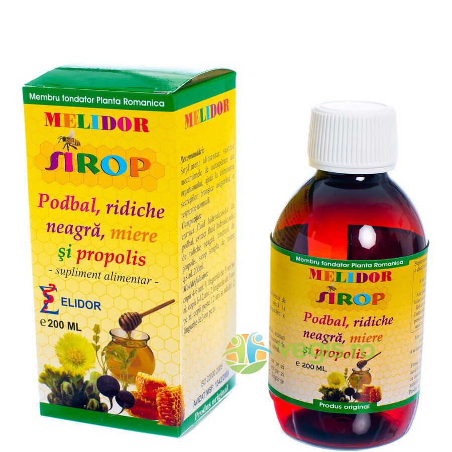 Sirop cu Podbal, Ridiche Neagra, Miere si Propolis 200ml