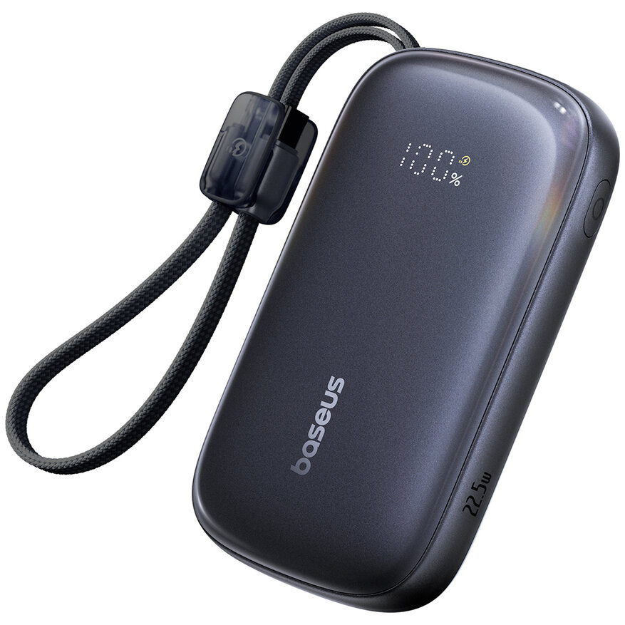 Oferte la Acumulator extern Baterie externa portabila EnerFill FC21 Qpow3 Ultra 20000mAh 22.5W USB-C Cablu USB-C Cablu Lightning Display LED Negru