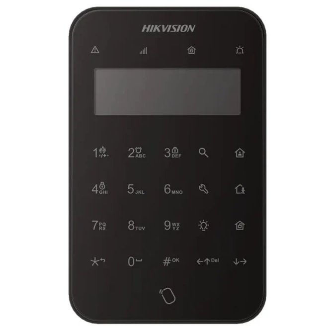 Tastatura wireless LCD AX PRO Hikvision DS-PK1-LT-WE/BK, 868Mhz