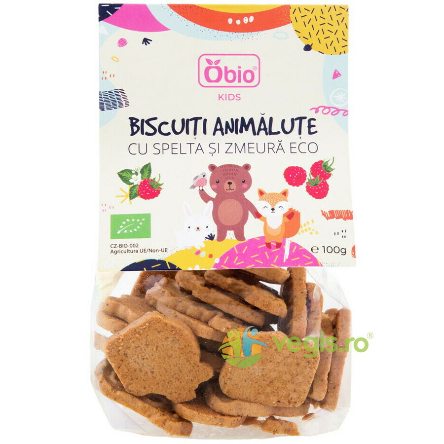 Biscuiti Animalute cu Spelta si Zmeura Ecologici/Bio 100g